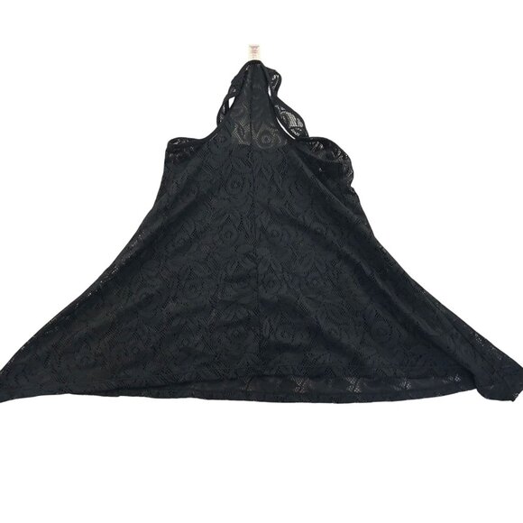 Ocean Pacific Womens Tank Top Small Sheer Black Lace Racerback Casual Cover Up - Picture 2 of 9